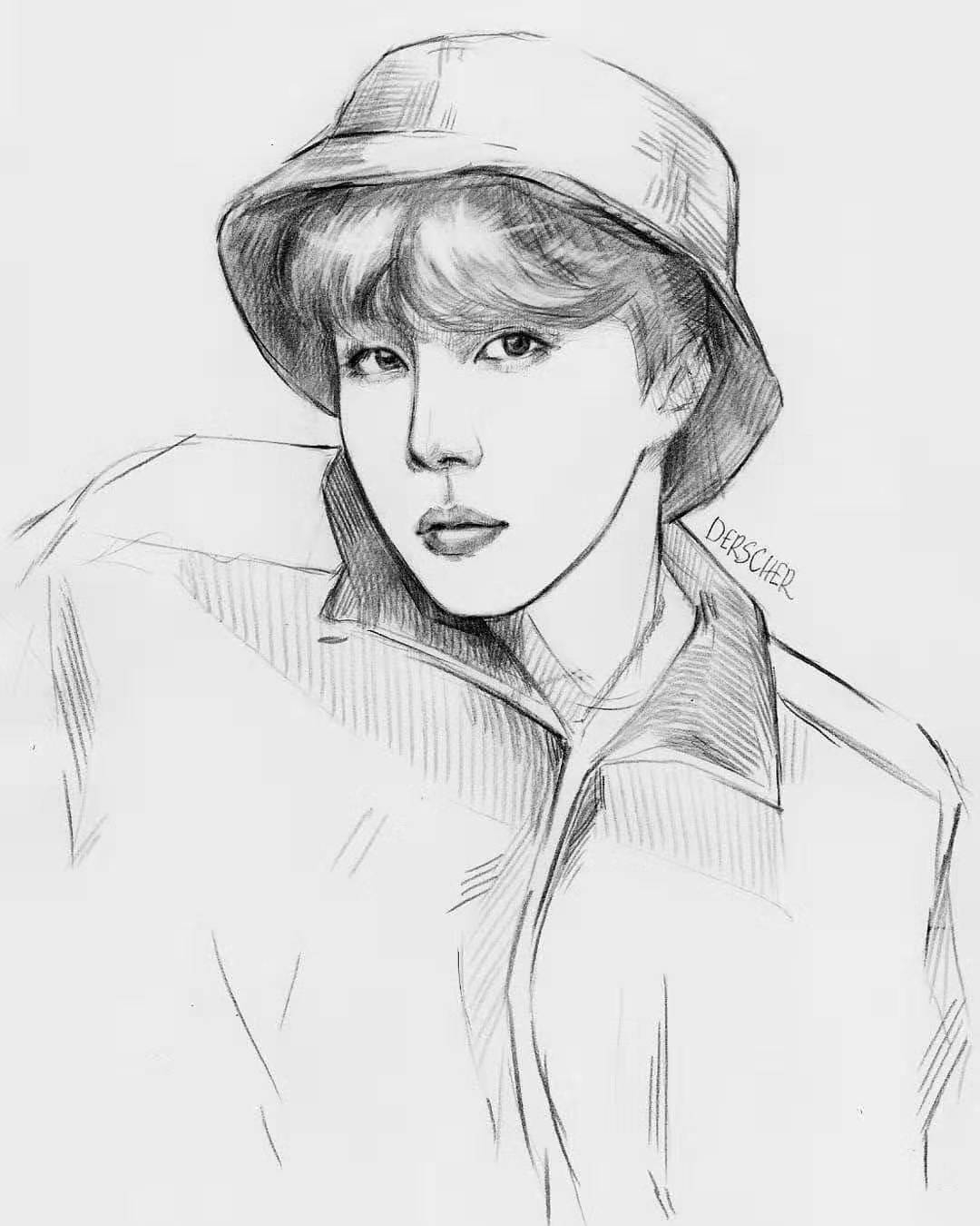 【防弹少年团】防弹少年团素描图