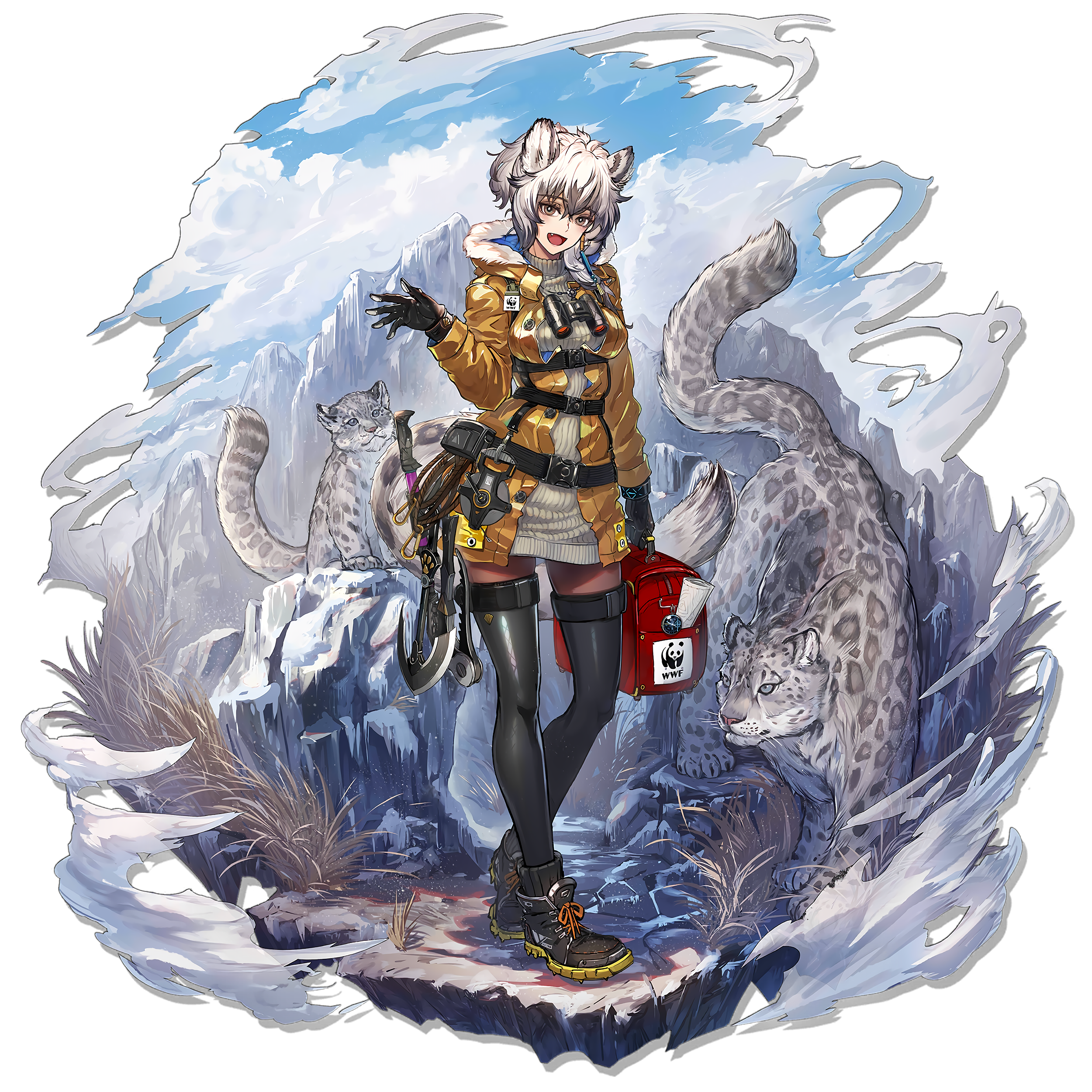 画质提升第十八期明日方舟初雪崖心立绘含时装雪豹一家已齐