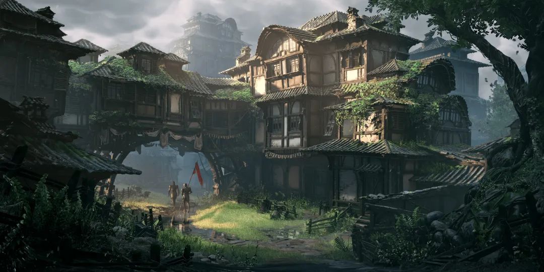 场景插画欣赏| 游戏古风动漫场景原画作品设计素材