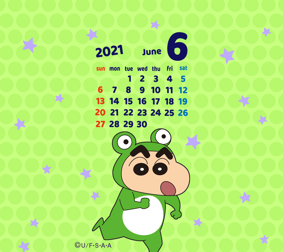 蜡笔小新官方2021年6月日历,壁纸,素材