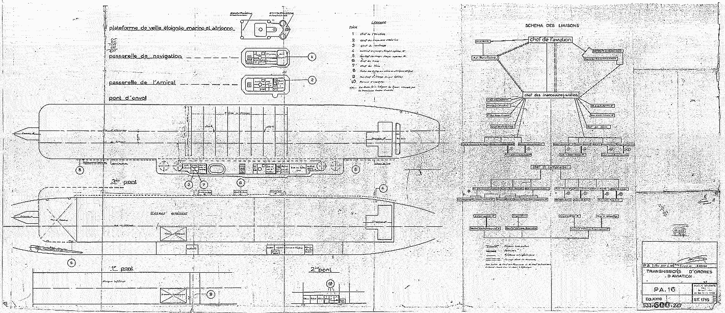 法国航空母舰霞飞1940年版本原始设计图