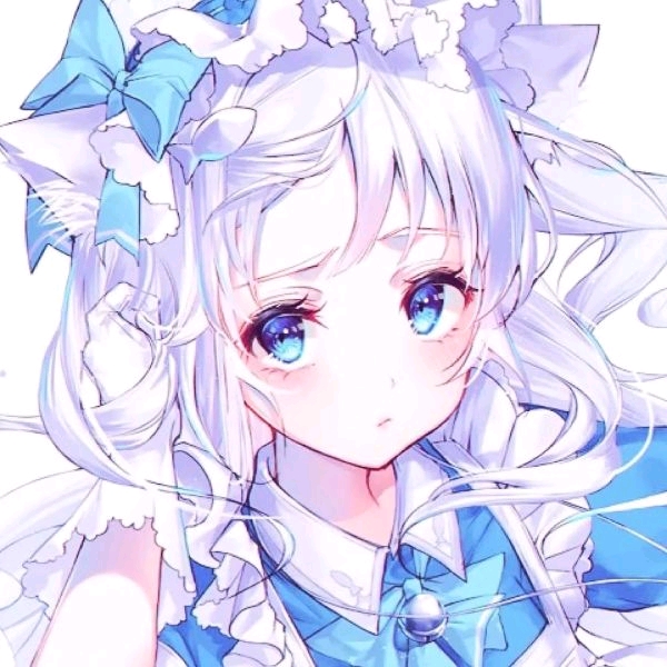 蓝色动漫女生头像上