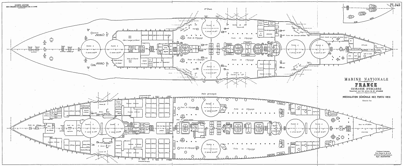 法国战舰法国1912年版本原始设计图