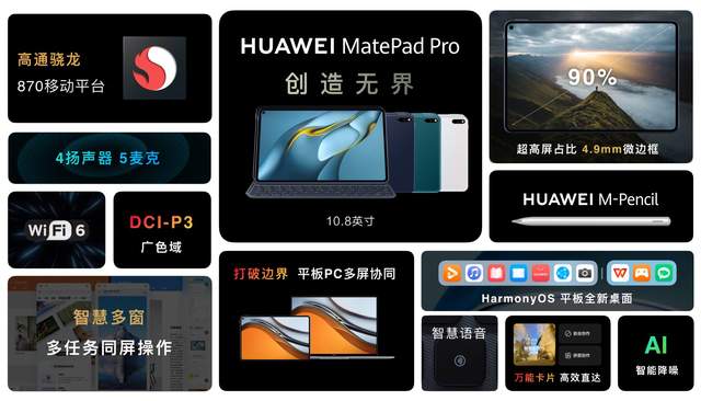 华为新一代 mate pad 发布,全球首搭 harmonyos 2 系统平板,竟然有