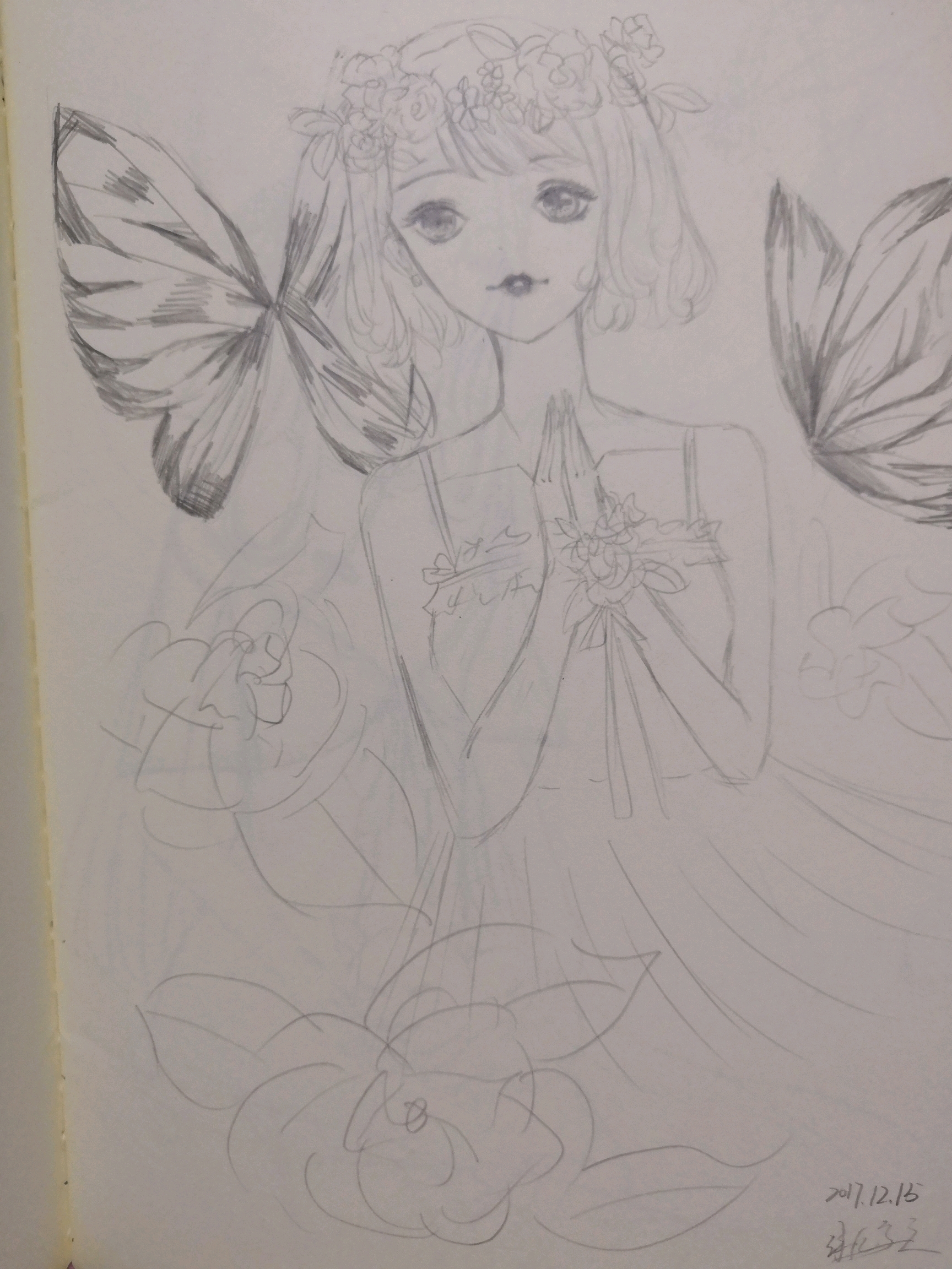 就只留下了这几张. 大多数都是临摹的.初三晚自习和同桌一起练习画画.