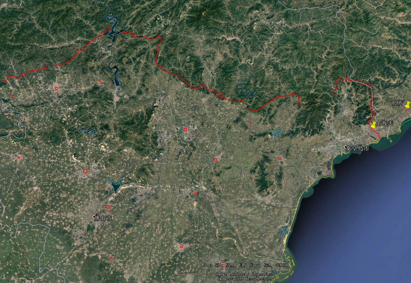 我在卫星图上测绘了整座万里长城