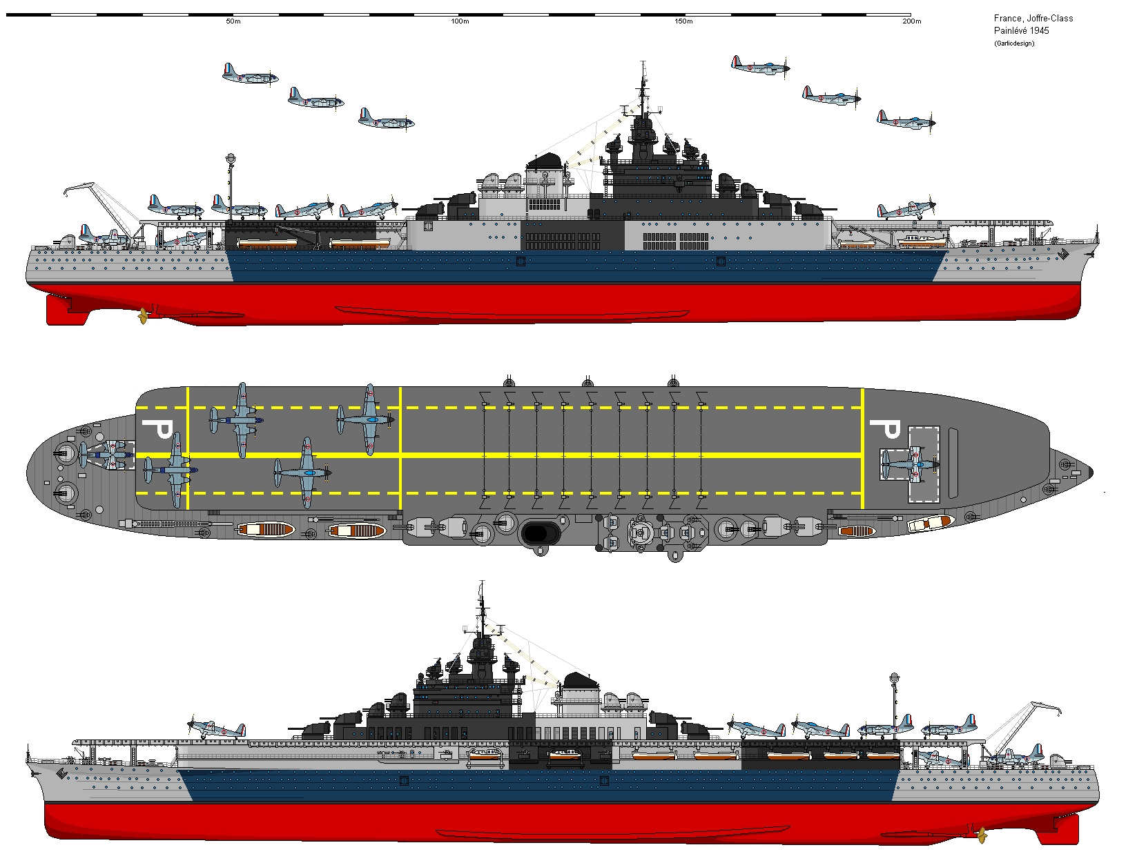 海军大型战舰介绍——霞飞级    1945年3月,法国决心重振海军续建航母