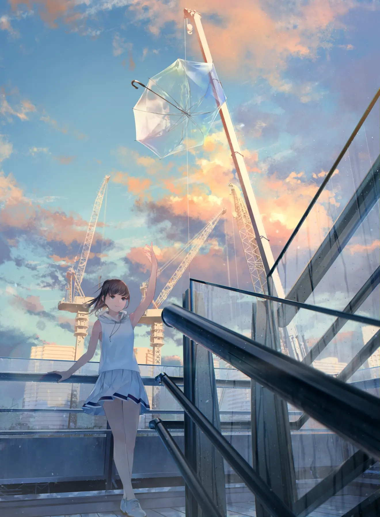 是在寻找未来。今天就为大家带来少女与风景的插画，希望大家能够喜欢。