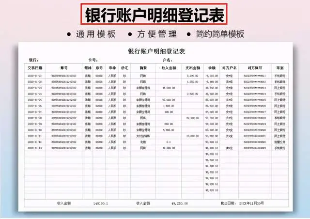 记账表—月份项目汇总出纳收支登记表费用报销登记表银行账户明细登记表