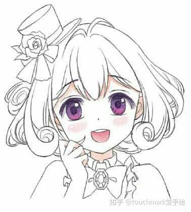 动漫 简笔画 卡通 漫画 手绘 头像 线稿 378_418