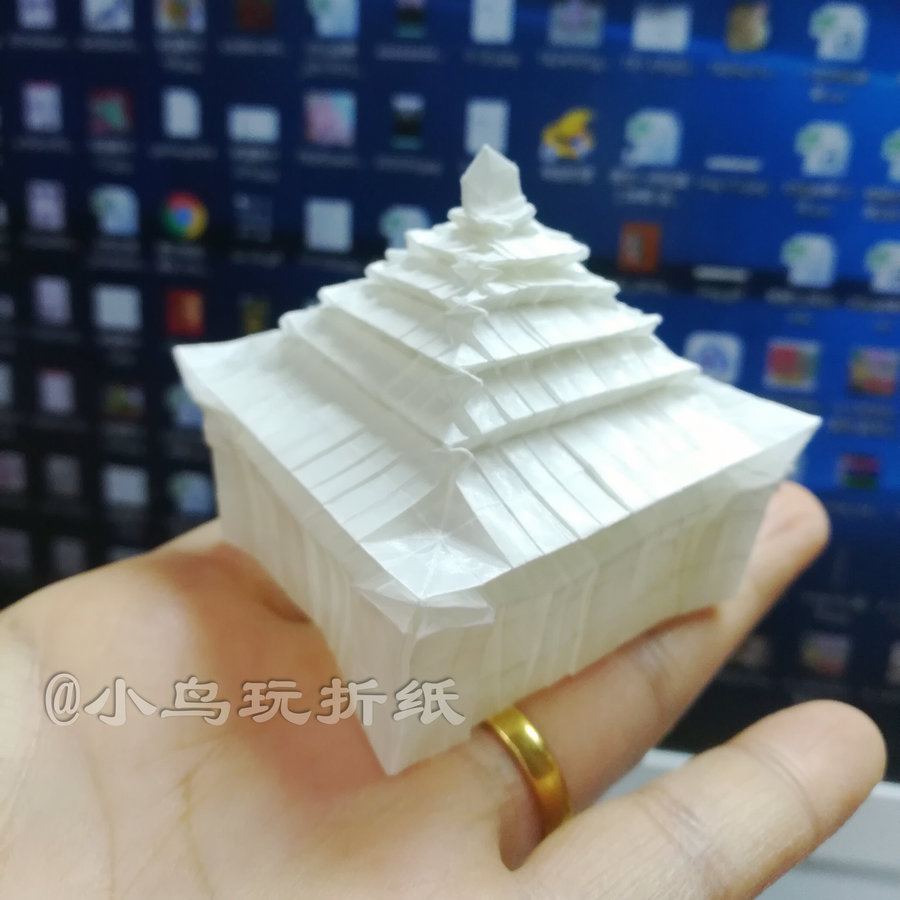 超乎想象完整一张纸高大上的折纸城堡
