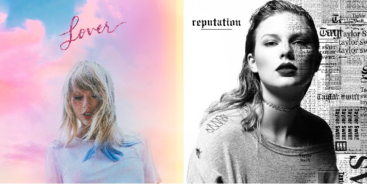 taylor swft专辑《lover》《reputation》封面