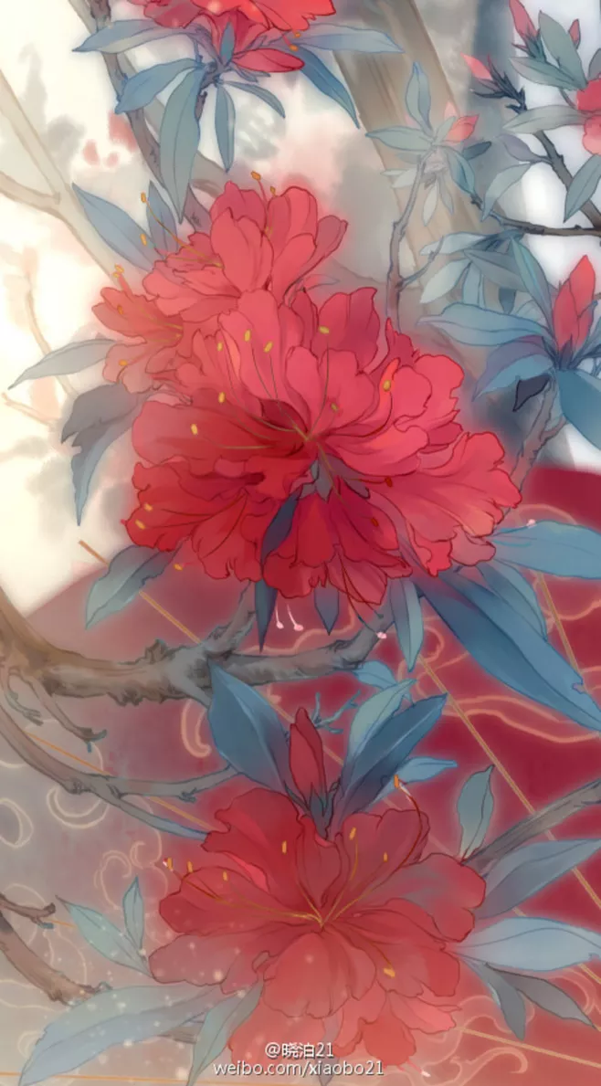 古风素材|手绘花签植物花卉 by中国河南人气插画师:晓泊 2020年7月8日