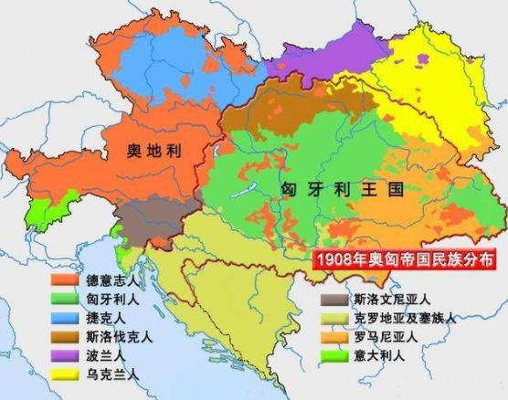 1908年奥匈帝国民族分布