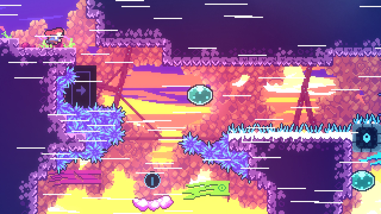 《celeste》(蔚蓝)站在山峦的顶端,感受强风的吹拂