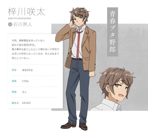 男主角:梓川咲太