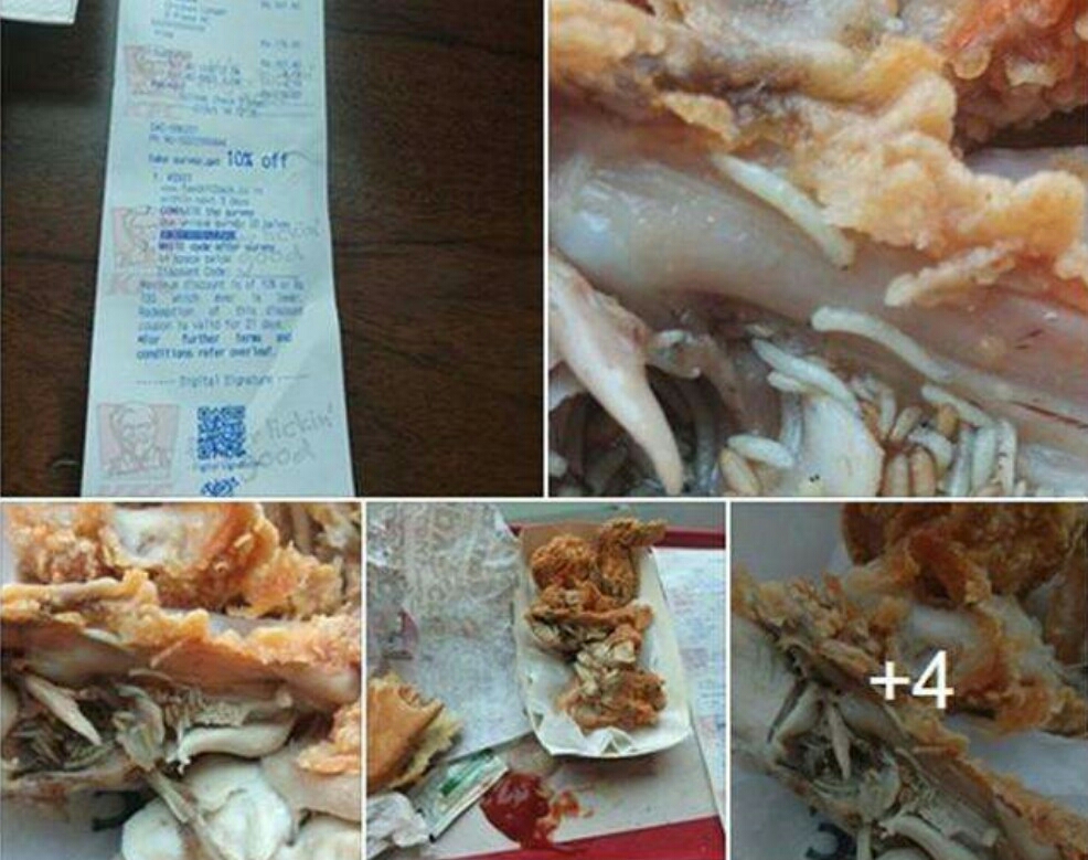 炸鸡翅内填满白色蛆虫?