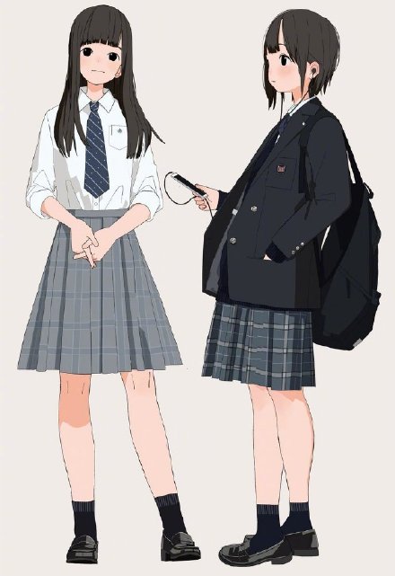 【绘画素材】魔性jk少女姿态素材参考,疯狂惹人爱?