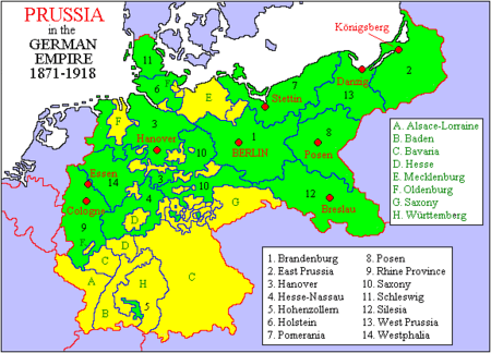 1871年–1918年于德意志帝国境内的普鲁士王国