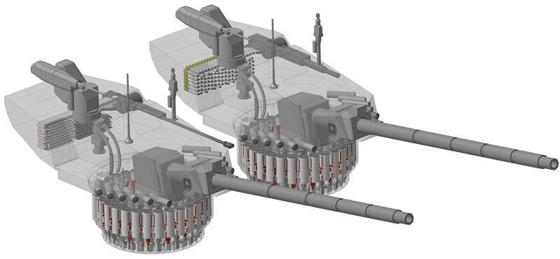t-14主战坦克的自动装弹机的特写图片