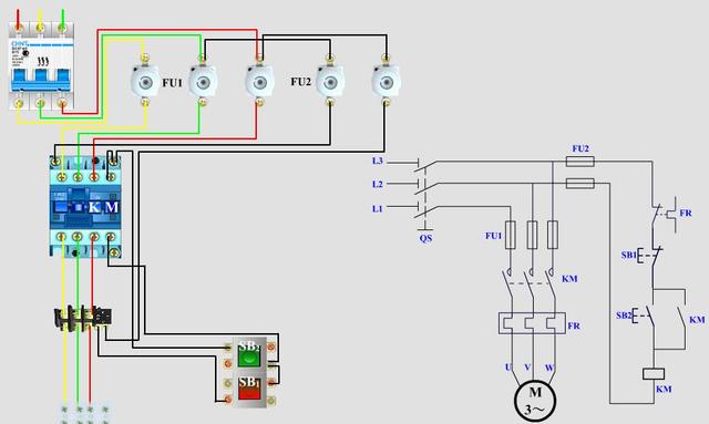 10张图让你学会带过载保护的自锁接线,一步步分析加实物接线