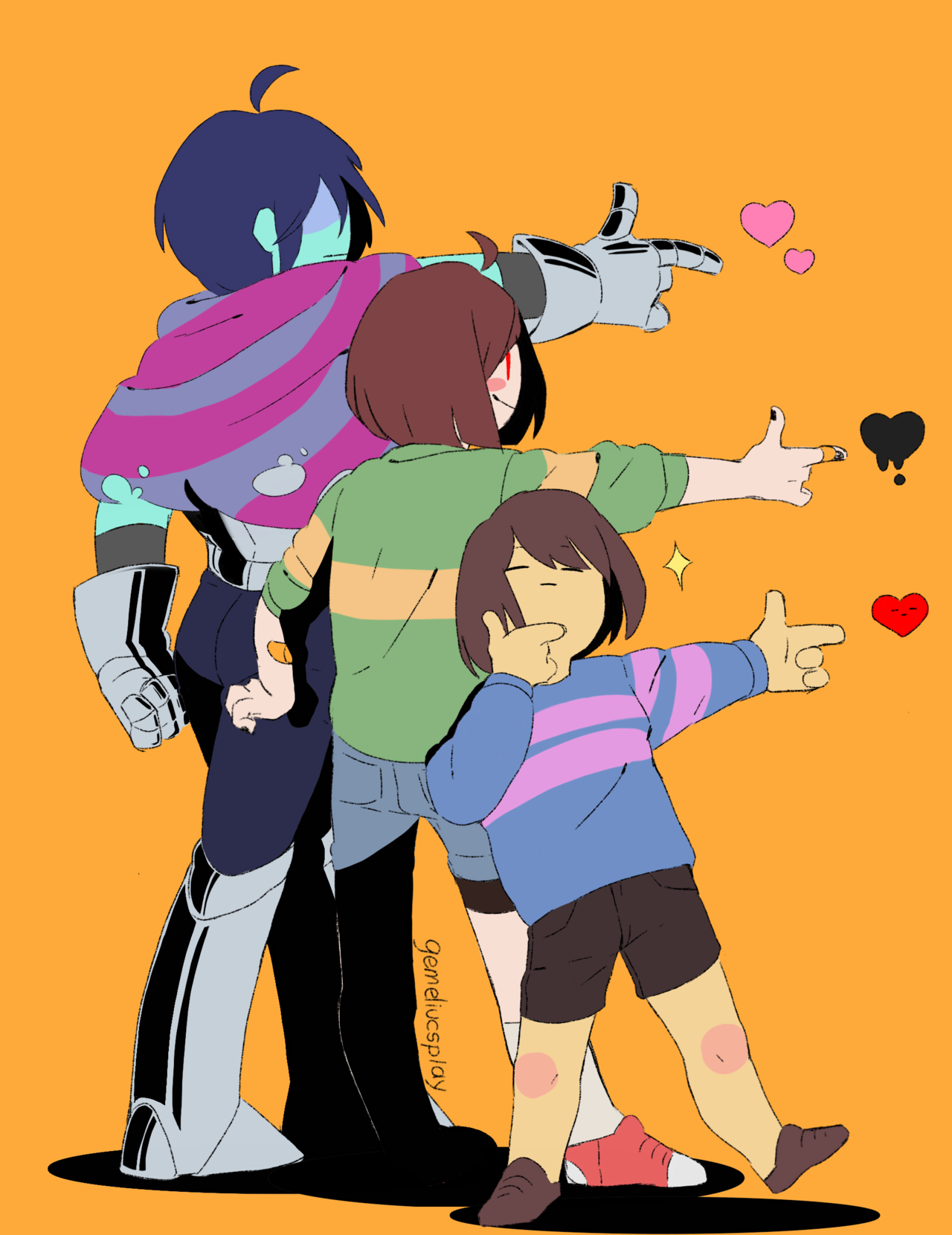 传说之下friskchara,frisk被小花缠着的图片 【传说之下杂图】精美人物图包 (kris&frisk&chara篇)