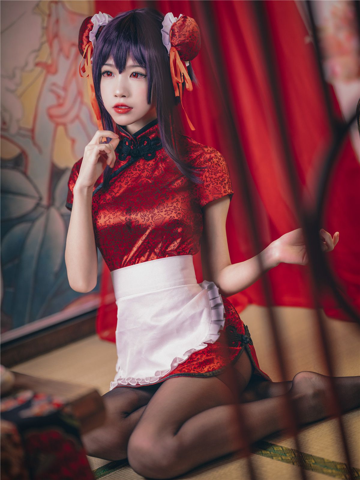 水淼-cos,霞之丘诗羽旗袍