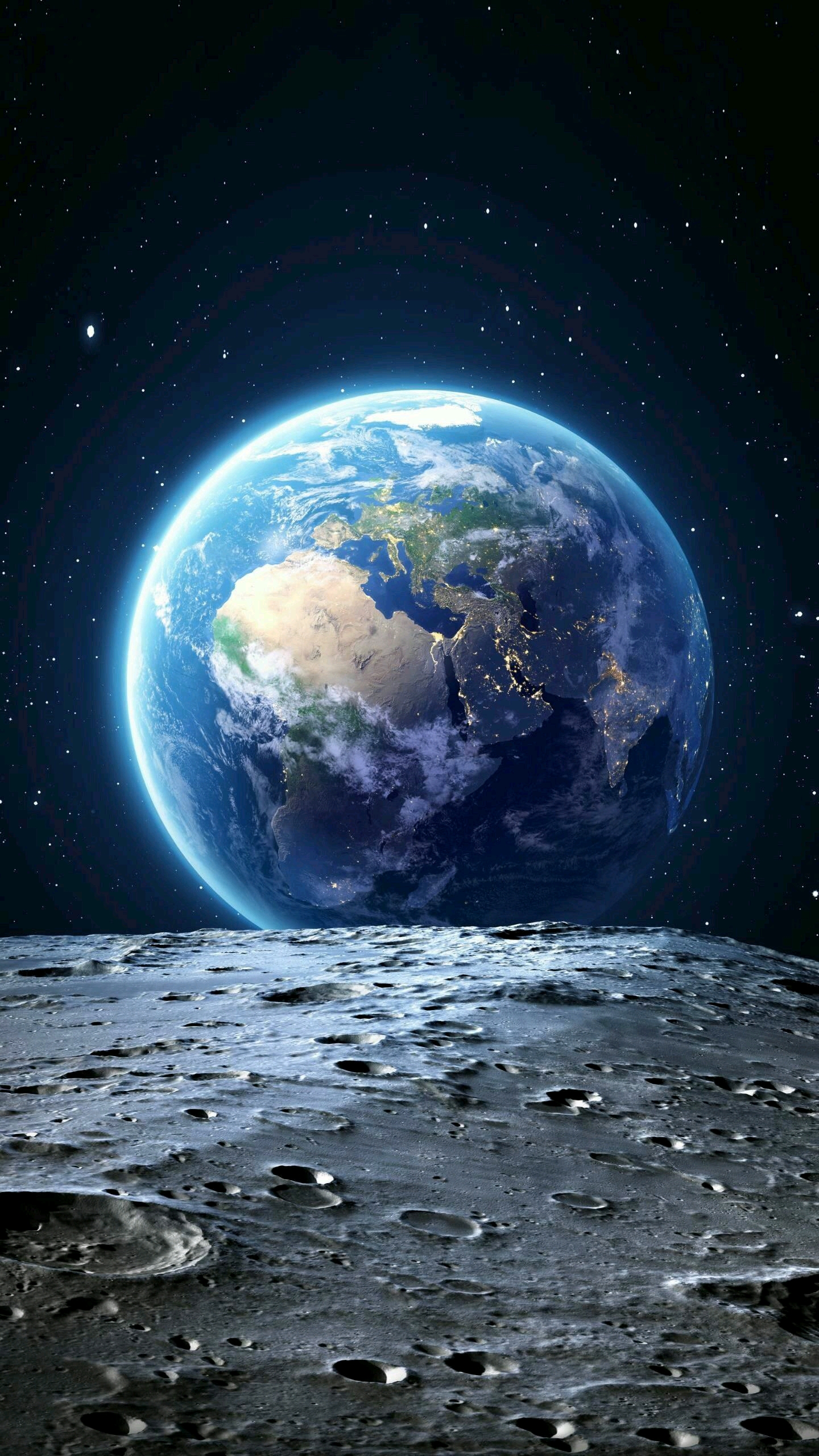 在月球上观望地球