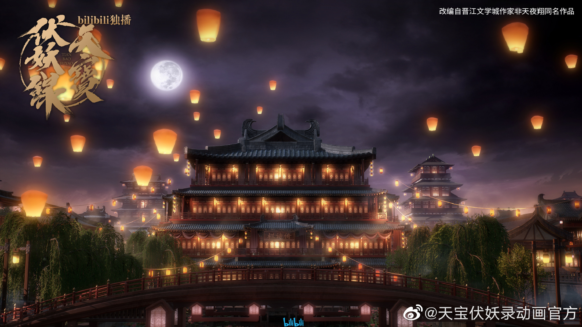 长安夜景,孔明灯齐放