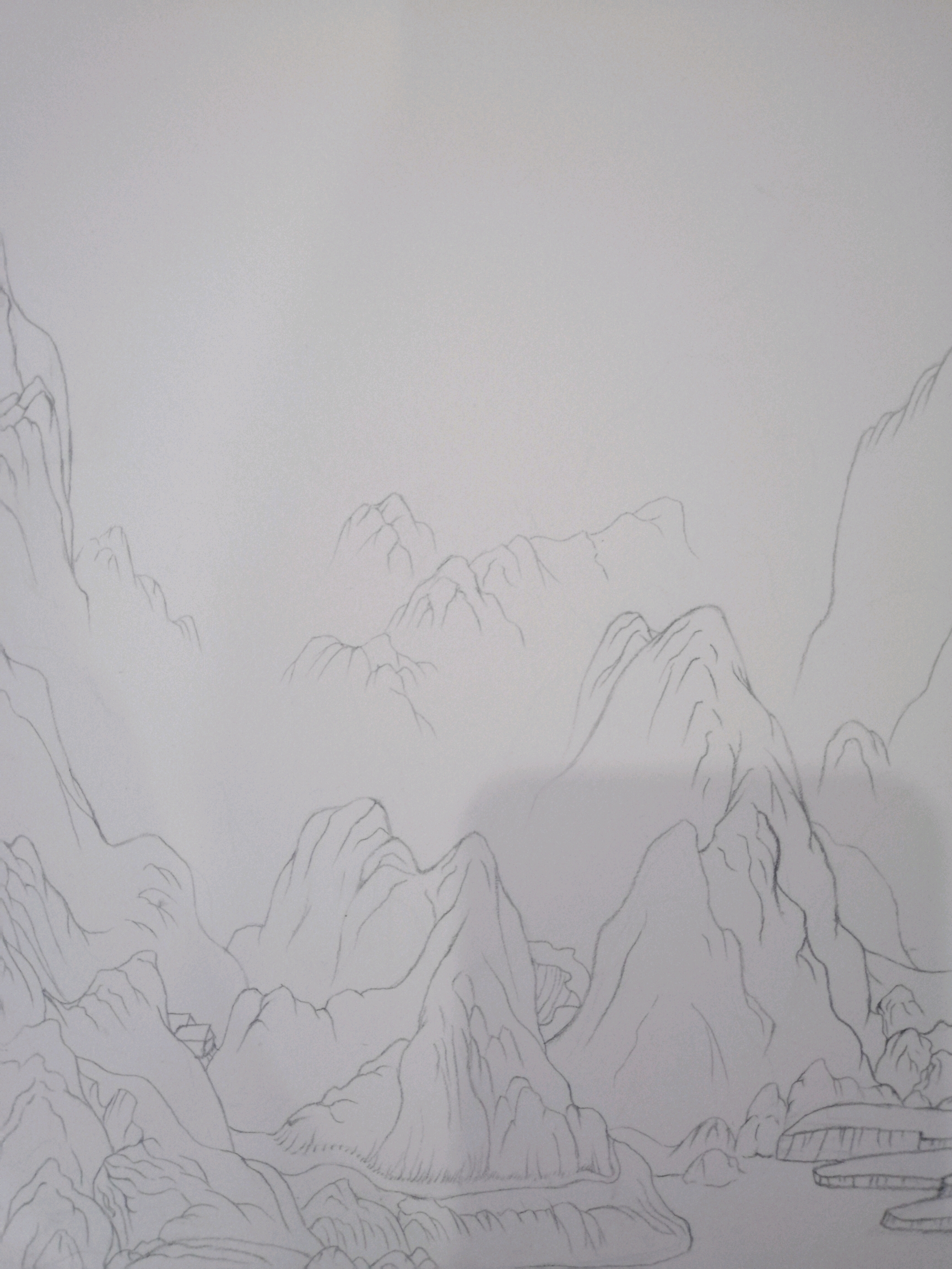 水彩临摹千里江山图