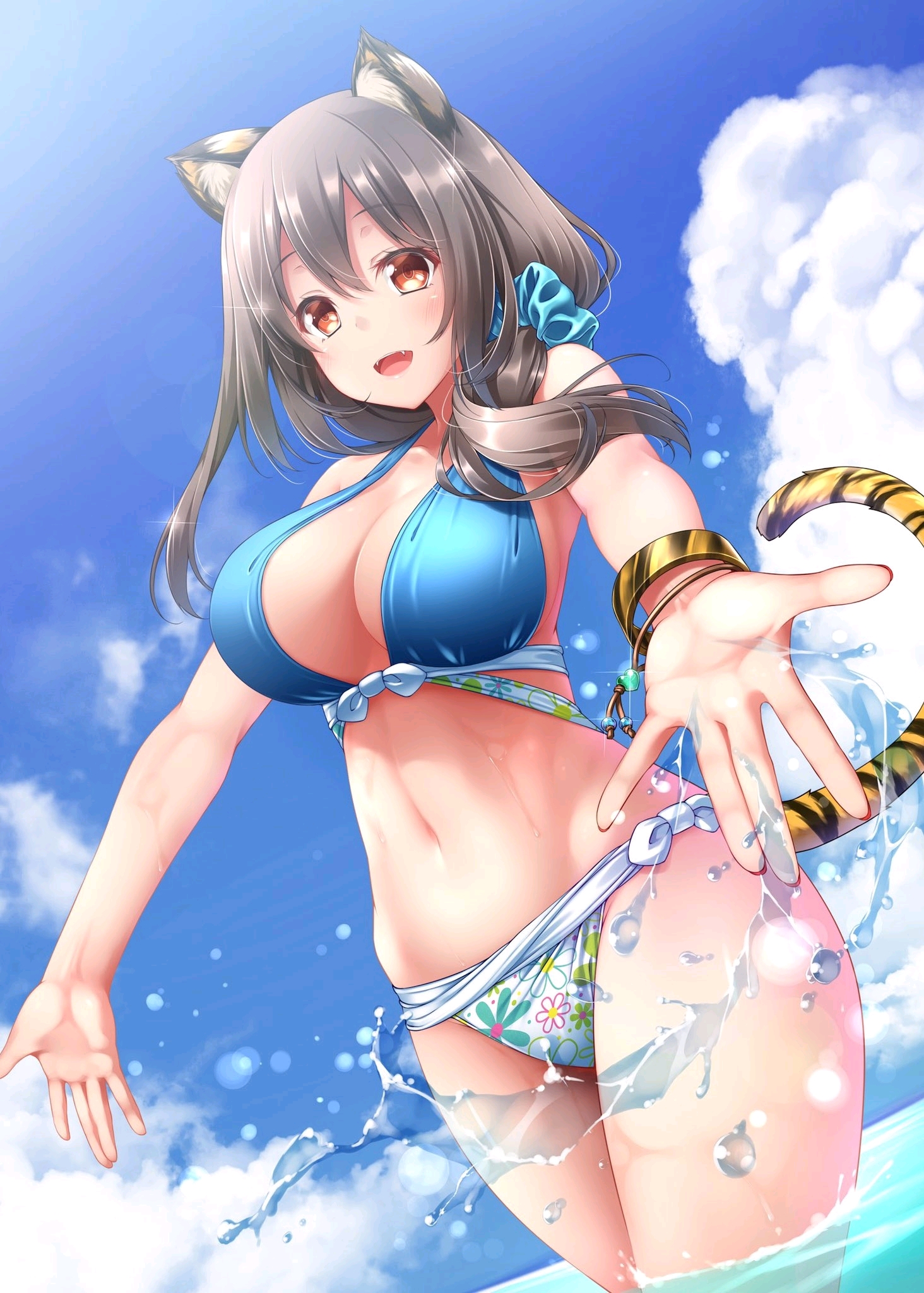 二次元 插画 少女 夏日 * 泳装 有人喜欢的话会继续更新的哦!