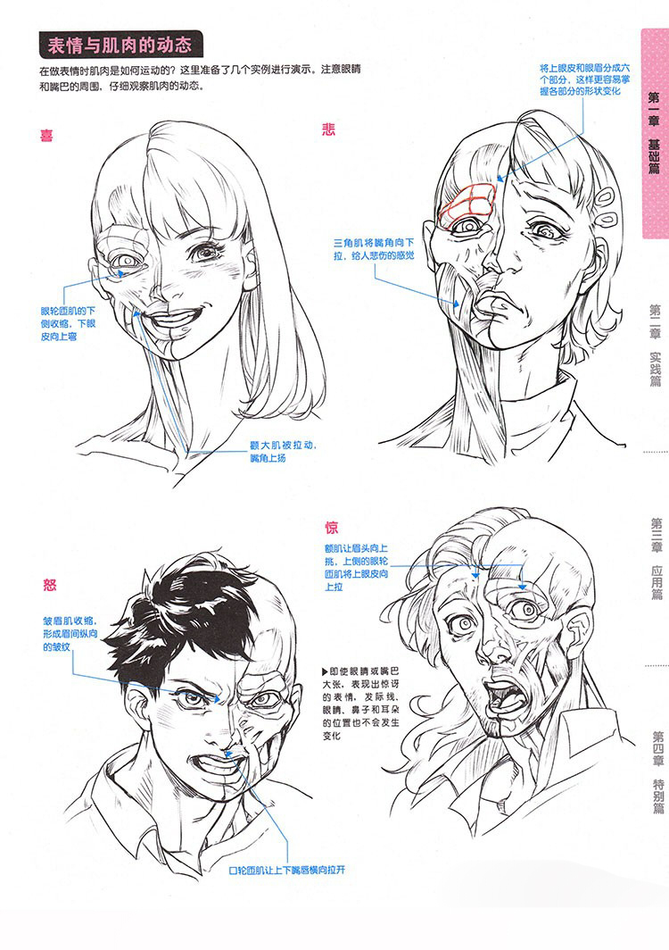【绘画素材】漫画动漫角色表情绘制 面部表情的绘画方法