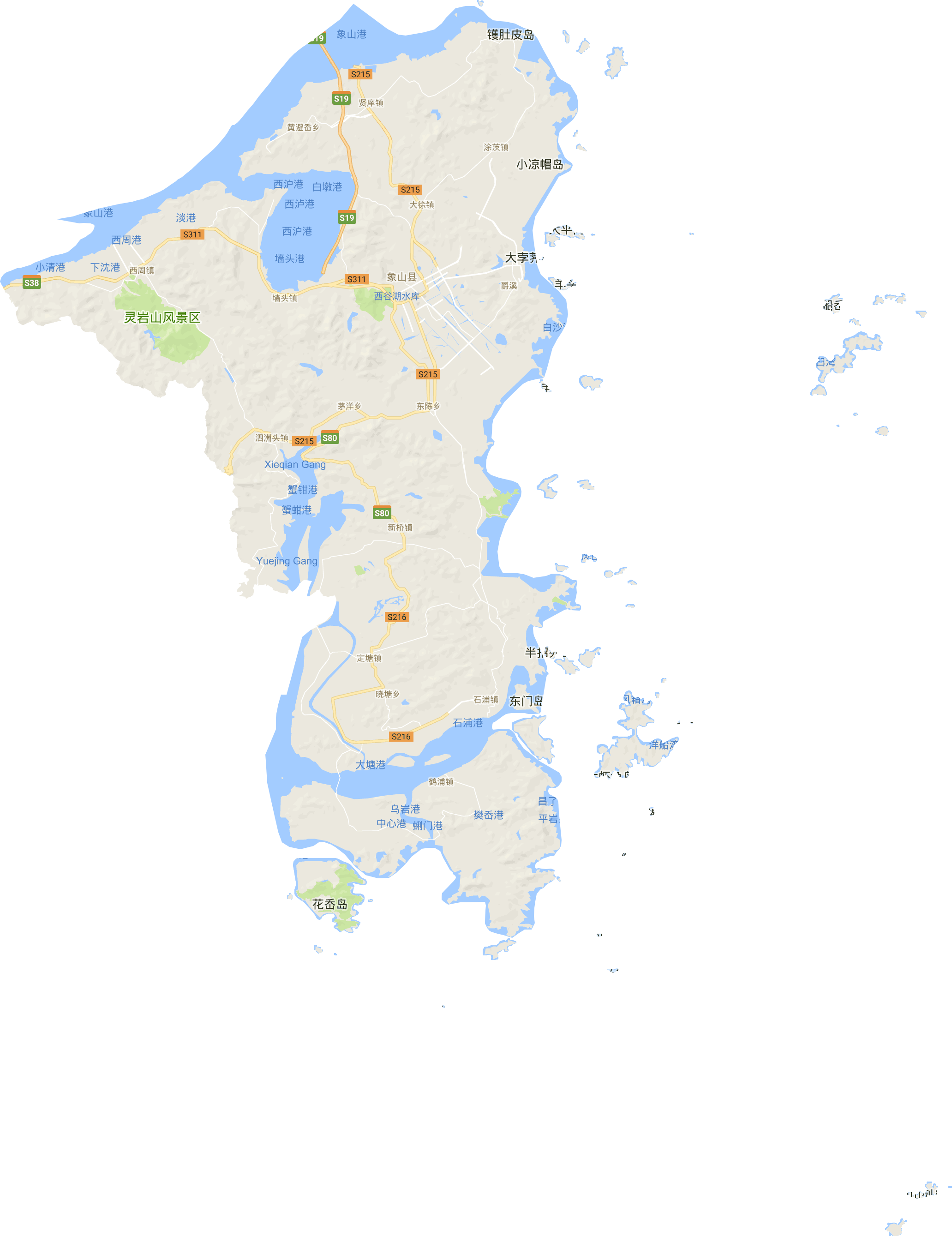 宁波市6区2市2县卫星图 地形图 电子地图 卫星时间不详 成图时间2018