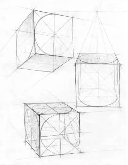 图解素描几何体,头像,五官的透视,明暗,适合教学和零基础临摹