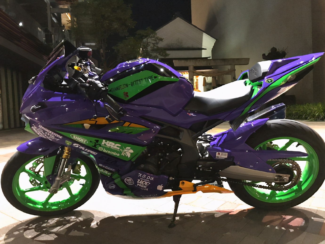 本田cbr250rr摩托车换色改造eva初号机配色