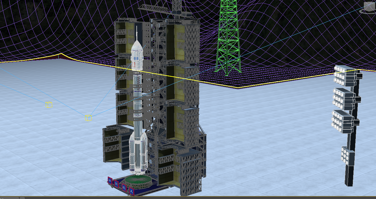 火箭发射塔以及火箭细节3dmax模型