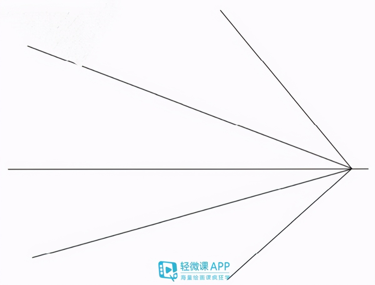 绘制动漫场景流程 1,首先画出辅助线,确定透视关系.