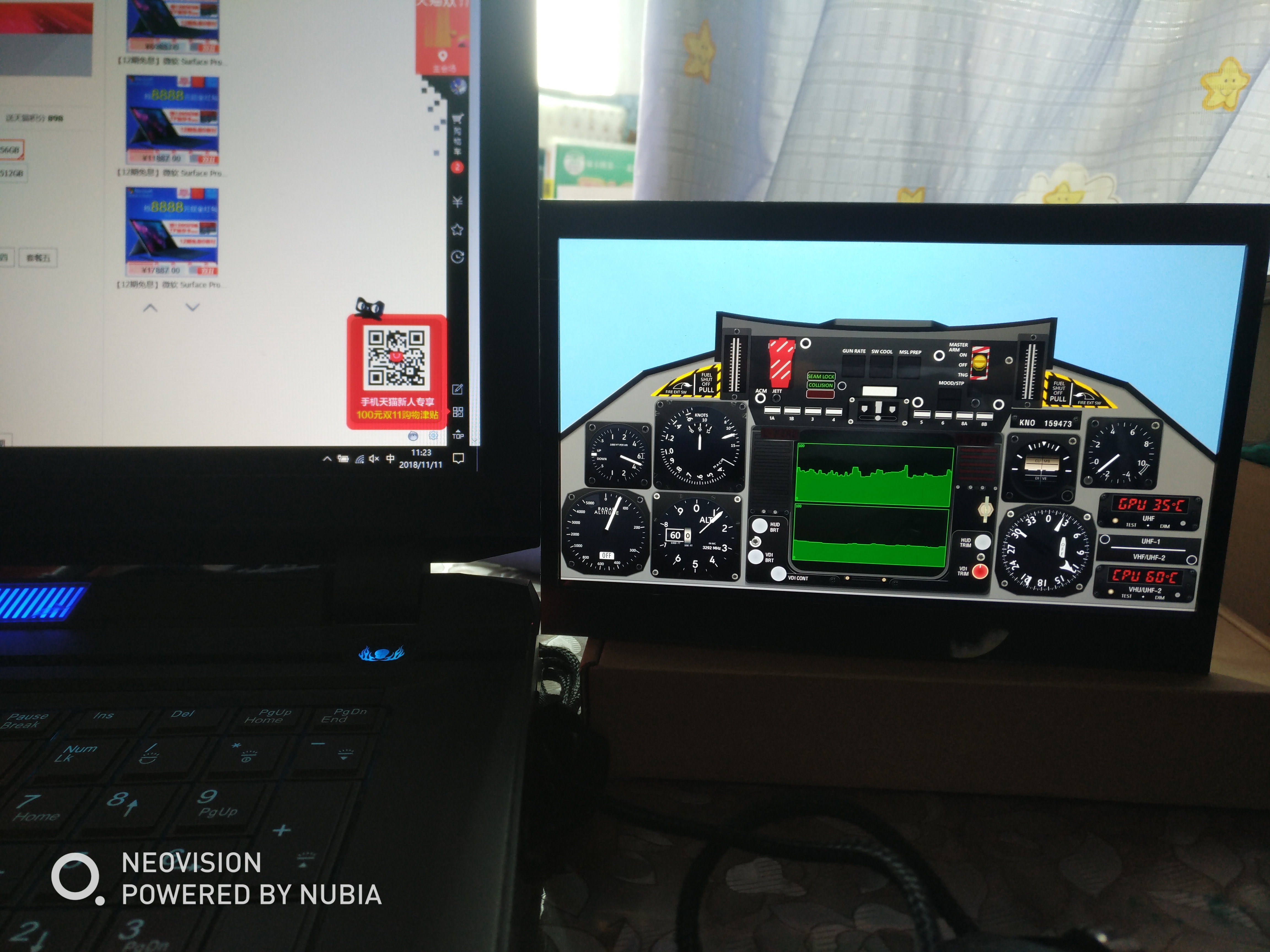 本次更新的是f-14a"雄猫"战机座舱主题包,可用于aida64外置监视器方案