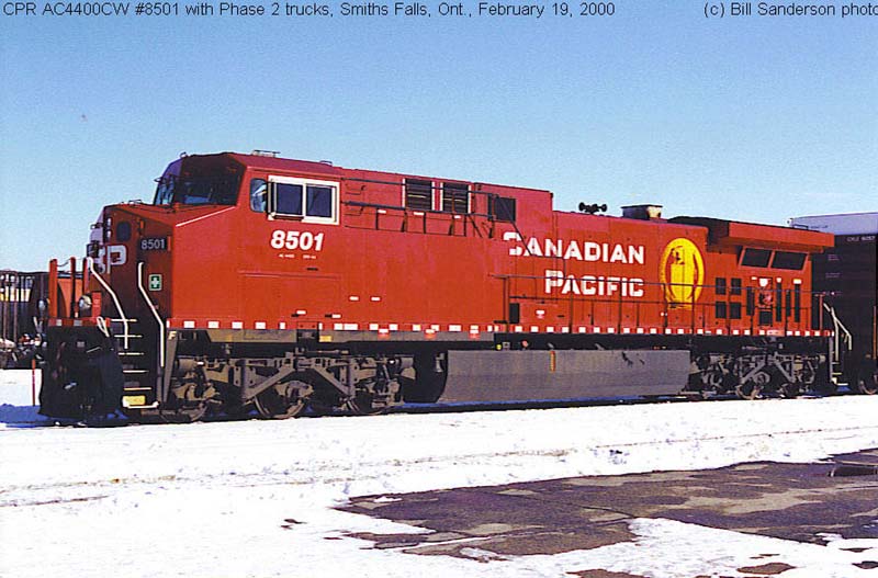 科普采用径向转向架的枫叶红加拿大太平洋铁路ac4400cw型内燃机车