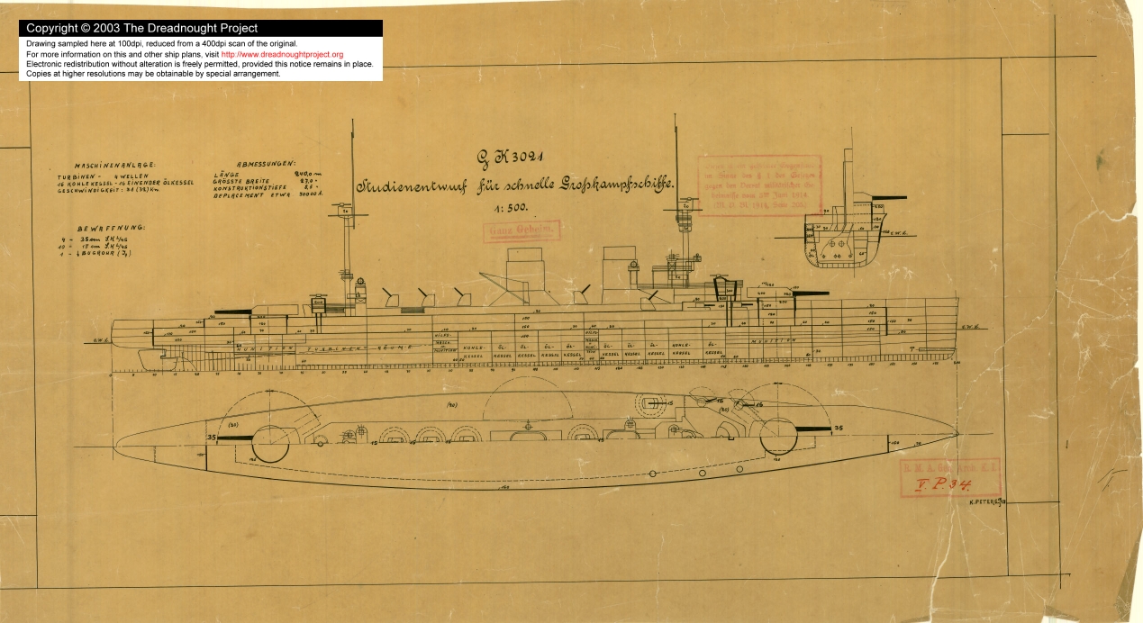一些德二战巡和高速战列舰的图纸和数据参数