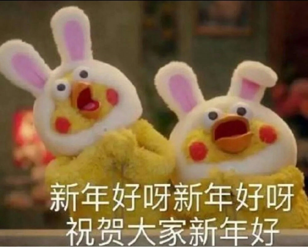 带着声音的新年祝福表情包↓
