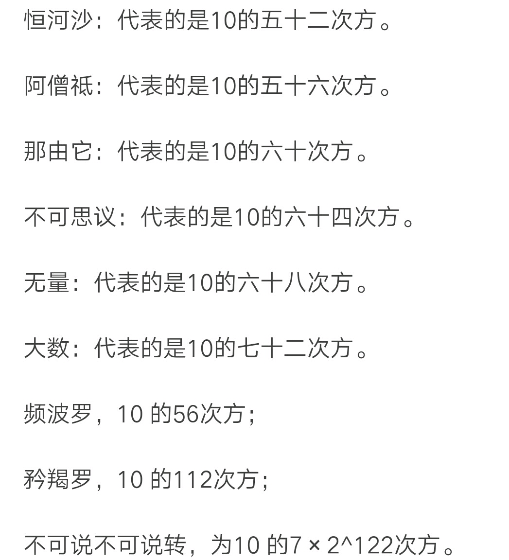 常见的计数单位有: 此外,还有 古戈尔:10的100次方 古戈尔普勒克斯