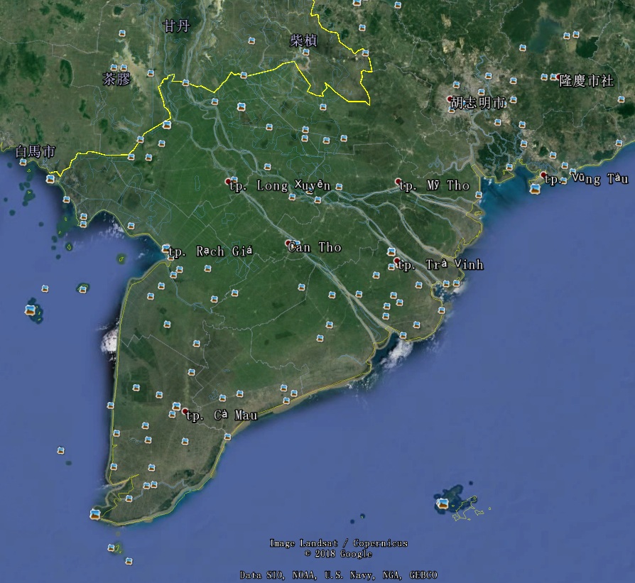 卫星地图下的越南图片