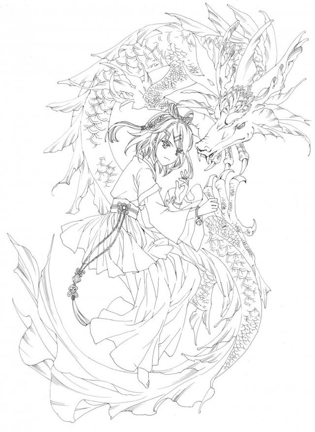 一组古风手绘线稿素材,喜欢白描的可以学习