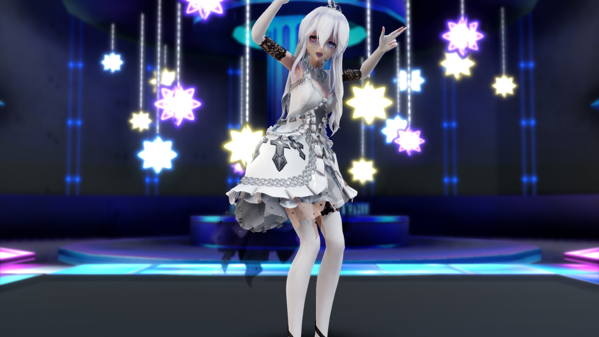 【mmd弱音】红蓝双瞳的haku白天使礼服美滋滋!有一种臣服的冲动!