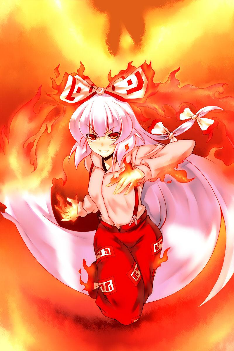 东方project|东方永夜抄 长生不老的蓬莱人——藤原妹红 by:b站盐泽