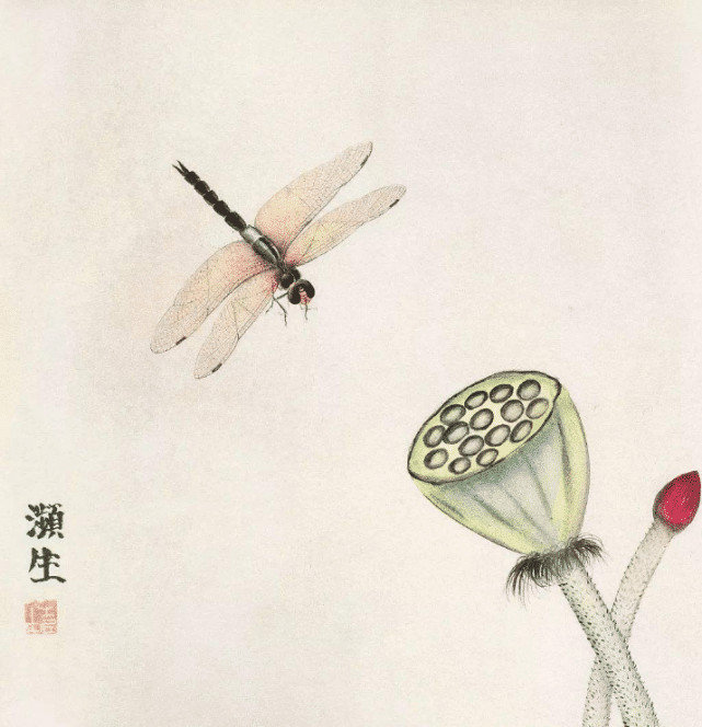 下面这幅是齐白石的蜻蜓图