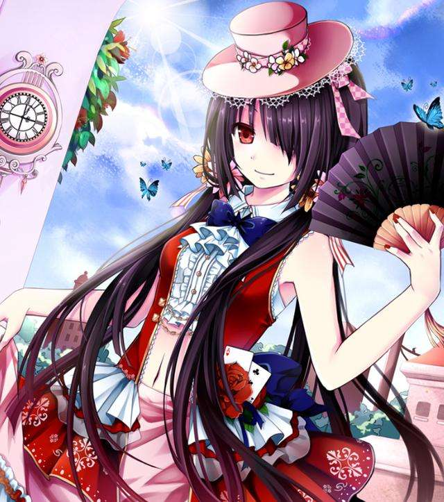 手机壁纸|二次元拿折扇的动漫少女 by:gameboy盐泽 2020年3月18日