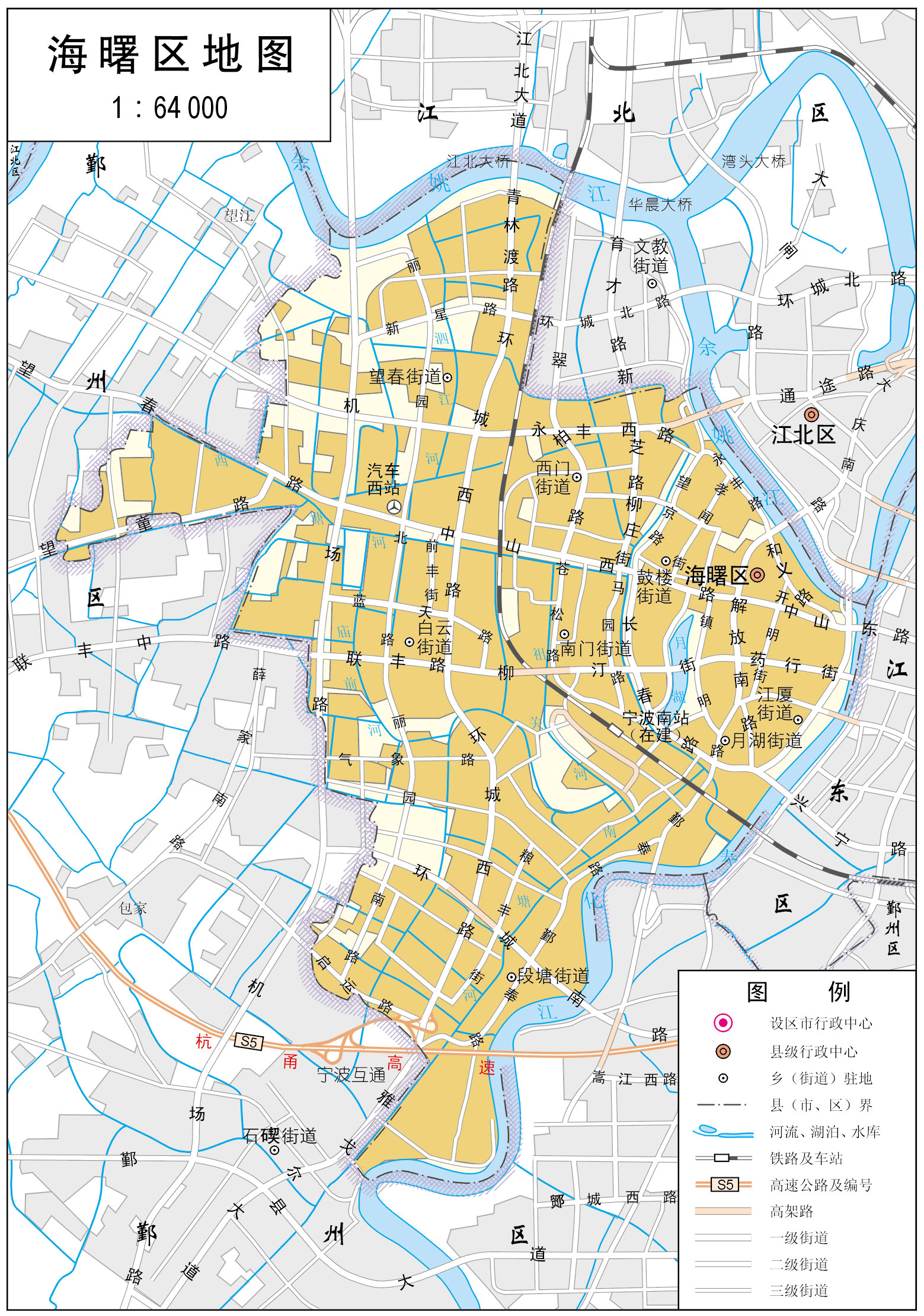 宁波市6区3市2县标准地图2015版那时候还有江东能见江东父老