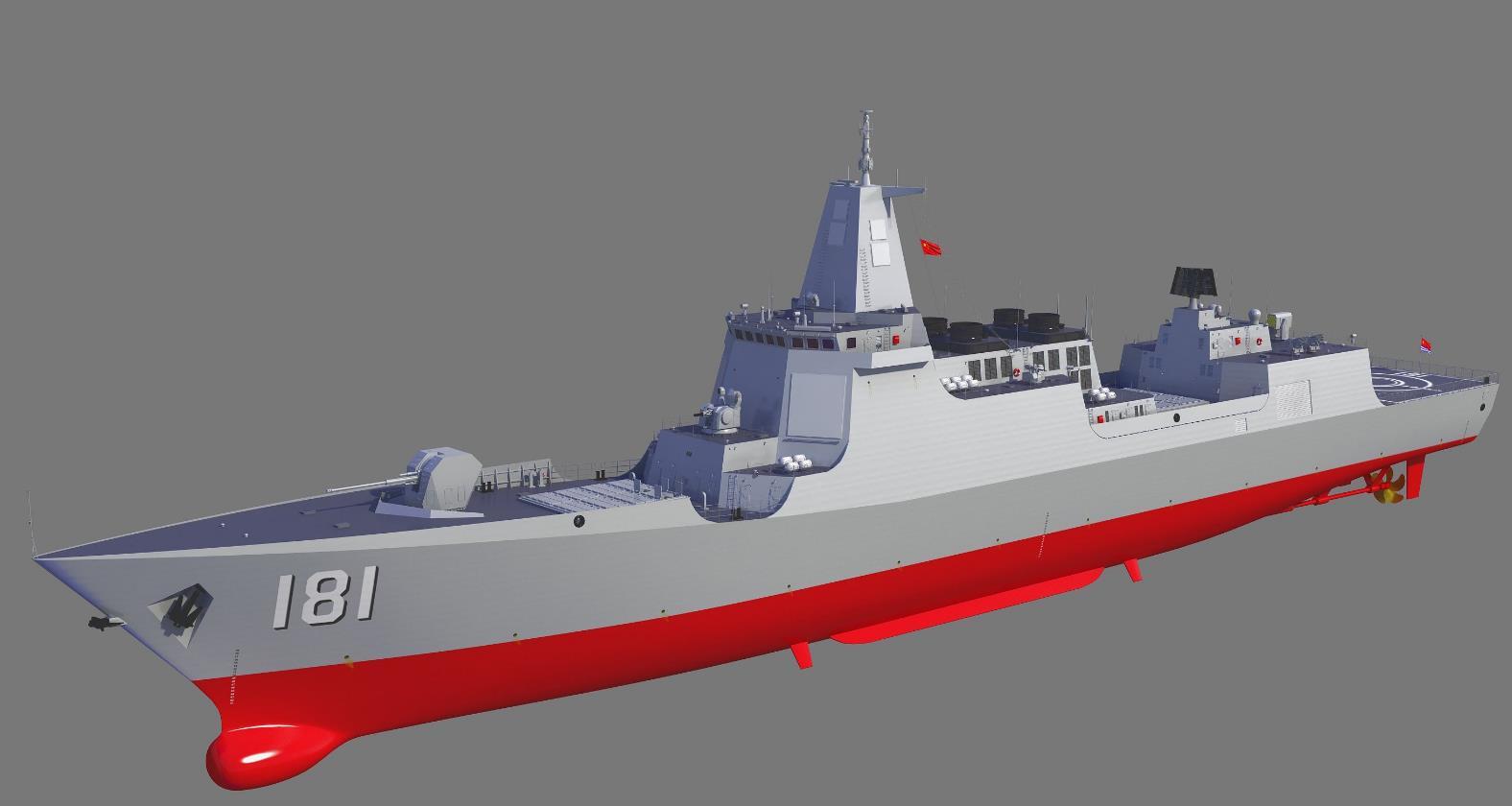 我国首艘万吨级驱逐舰 type 055 满载排水量:15000t 垂发:112单元(yj